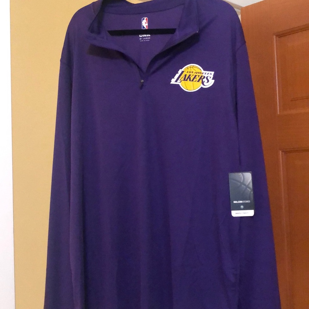 Purple long sleeve half zip Lakers shirt